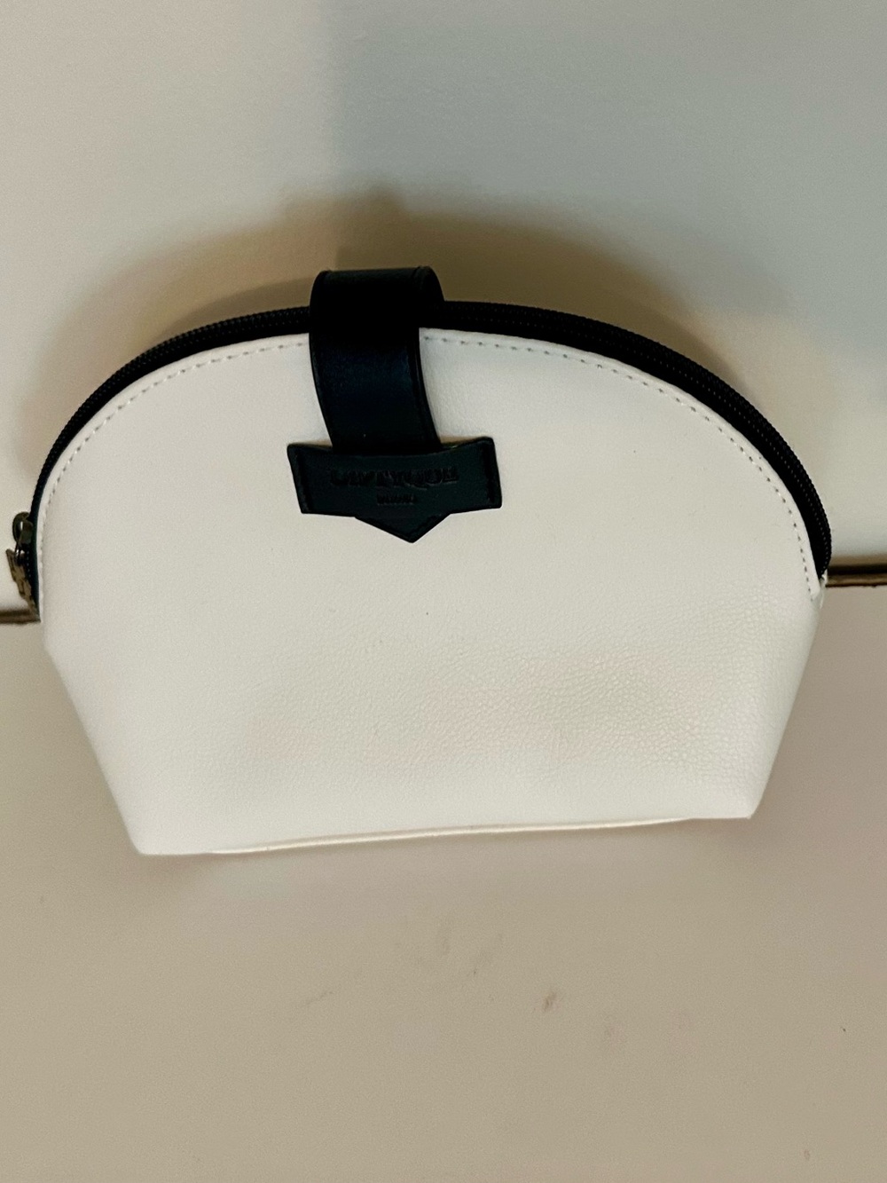 diptyque White and Black Leather Cosmetic Pouch